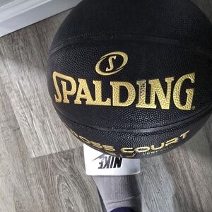 Spalding Black Basketball with Gold Details
